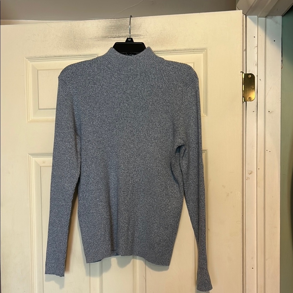 Karen Scott Blue Mock Neck Sweater Size Medium